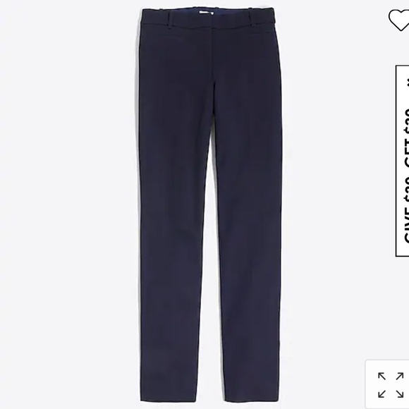 J. Crew Factory Stretch Lexie Pant Cotton Blend Skinny Leg Navy Blue Style C9716 - Picture 2 of 14